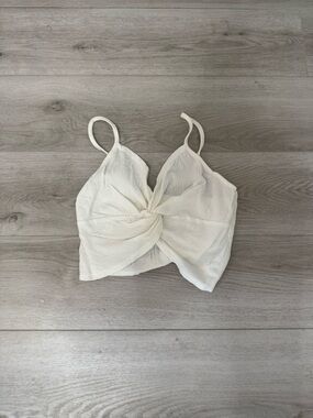 O'Neill White Twist-Front Crop Cami